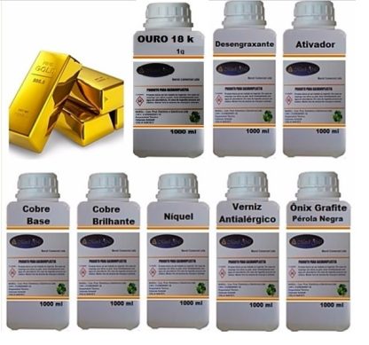 KIT 8 BANHOS - OURO 1 LITRO